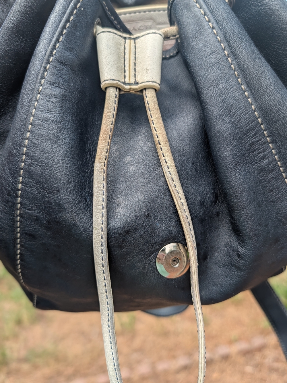 Vintage Coach Leather Drawstring Backpack - Picture 4 of 8